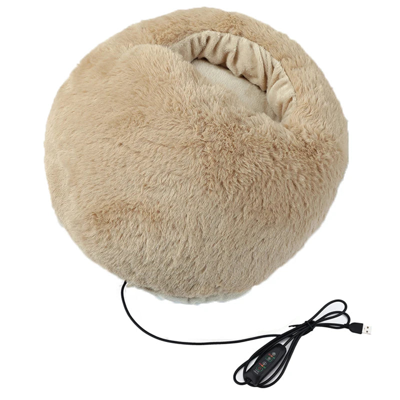 Plush Heated Foot Warmer Cushion