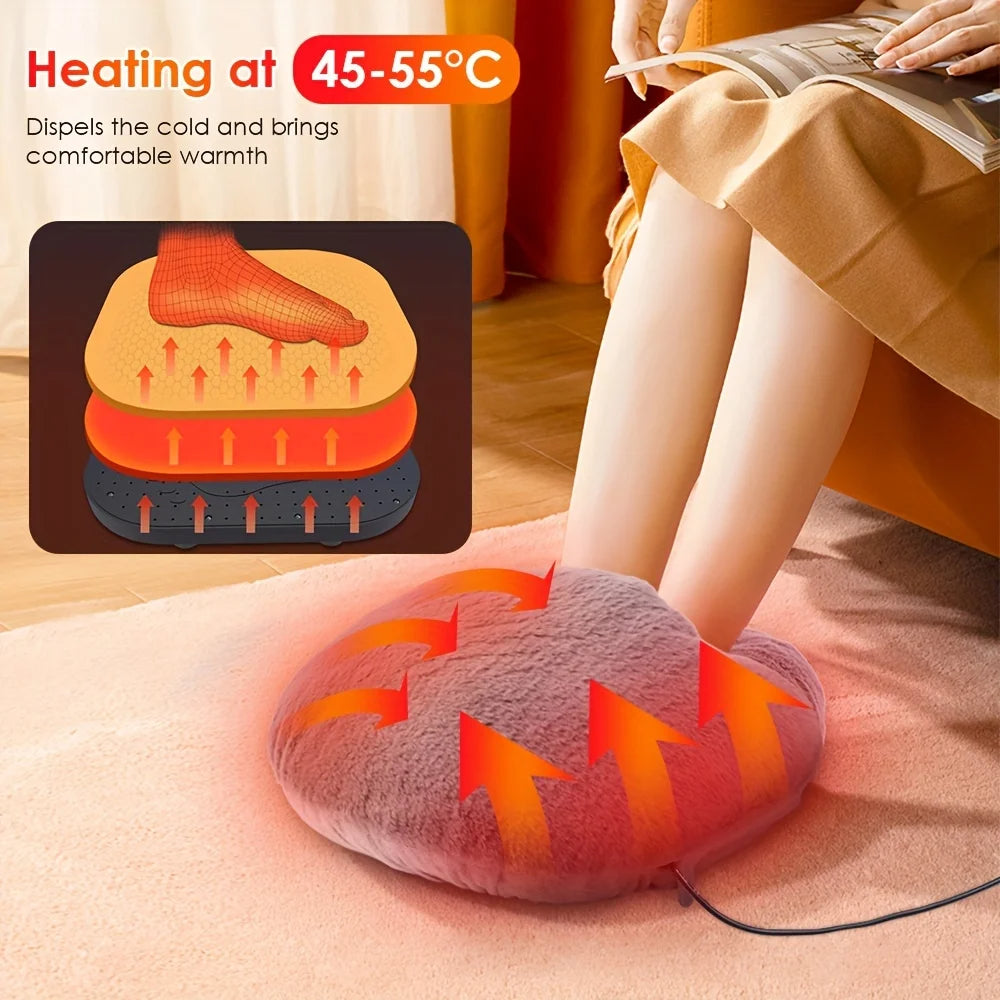 Plush Heated Foot Warmer Cushion