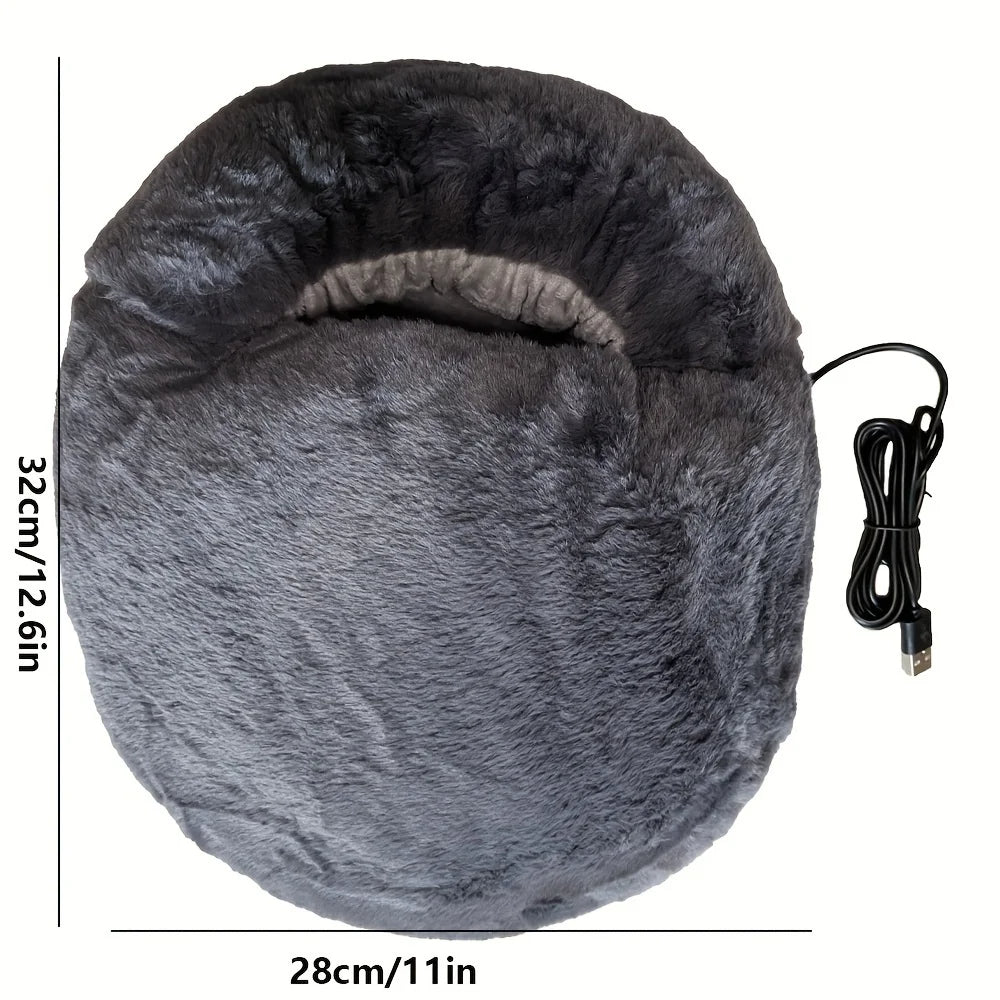 Plush Heated Foot Warmer Cushion
