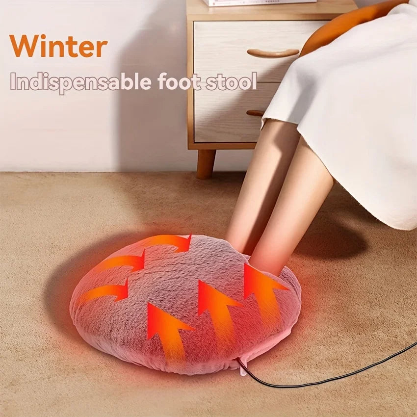 Plush Heated Foot Warmer Cushion