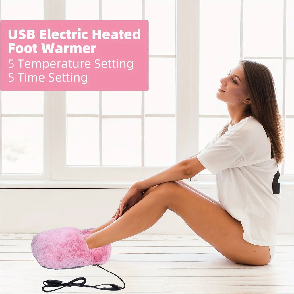 Plush Heated Foot Warmer Cushion
