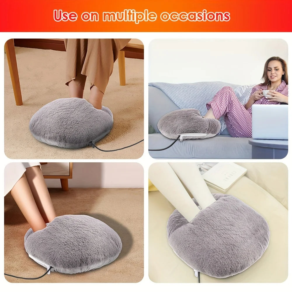 Plush Heated Foot Warmer Cushion